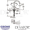 Grohe Minta Single-Lever Sink Mixer Dimensions